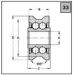 VLM 453 (Laufrolle D14, rostfrei) Ložisko kuličkové dvouřadé speciální,  12x 39,9x20/18 zápich V 100°x3,2 (2ZRTNH R13-31)